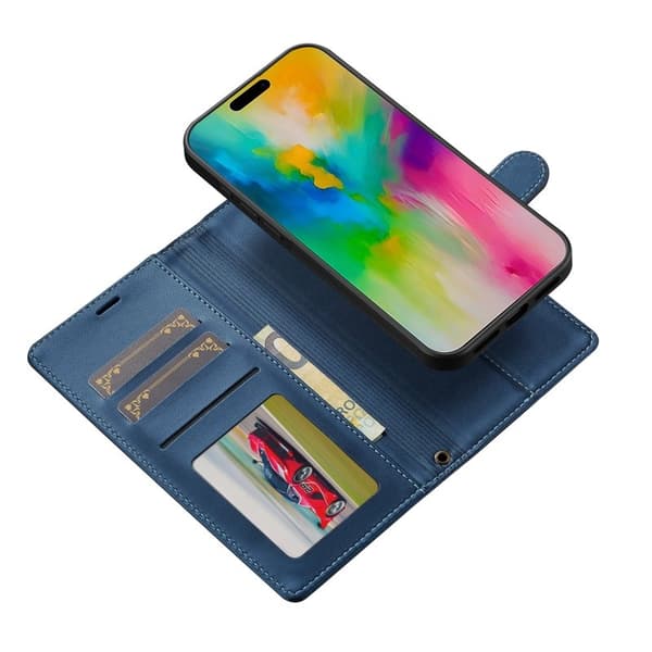 LC.IMEEKE L2 Series iPhone 17 Plånboksfodral Konstläder - Blå