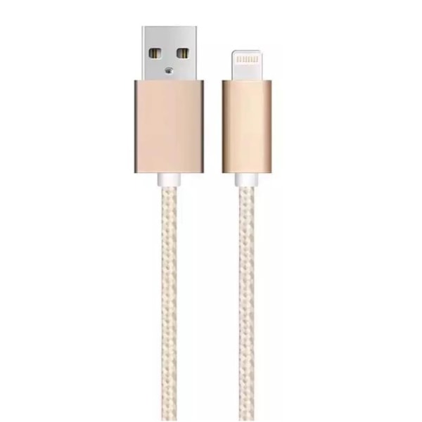 SiGN USB-A till Lightning Kablar 12W 1m - Guld/Nylon