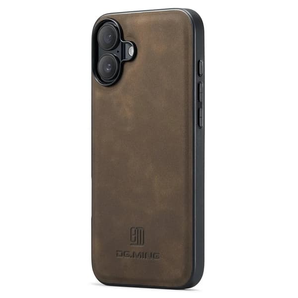 DG.MING Mobilskal till iPhone 16 Hybrid Läder - Brun Brun