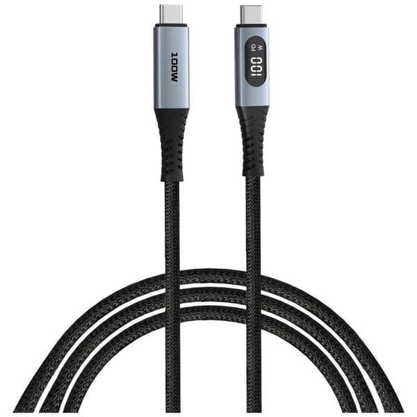 Verbatim USB-C til USB-C 100W kabel 120cm synkronisering og opladning - sort Svart