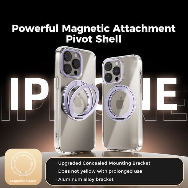 ABEEL Q-LUCK Mobilskal till iPhone 15 Pro Shockproof med Kickstand Lila