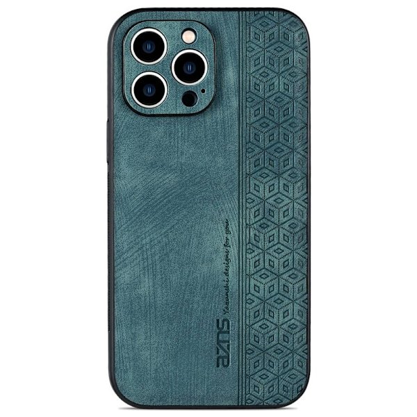 AZNS iPhone 14 Pro Plånboksfodral Konstläder - Grön
