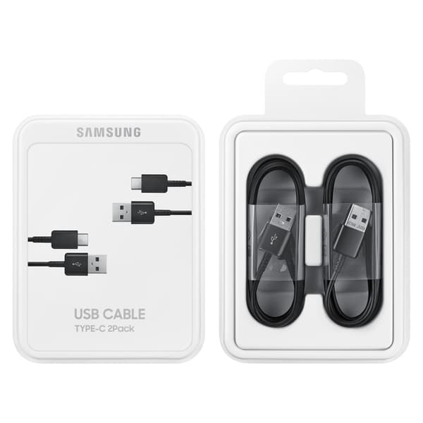 [2-Pack] Samsung USB-C till USB-A kabel 1.5m - Svart Black