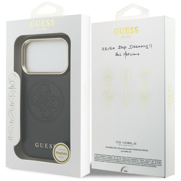 Guess Mobilskal För iPhone 17 Pro MagSafe Perforated 4G - Svart