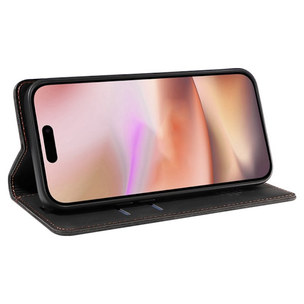 BETOPNICE 003 iPhone 16 Plus Plånboksfodral RFID Blocking Konstläder - Svart