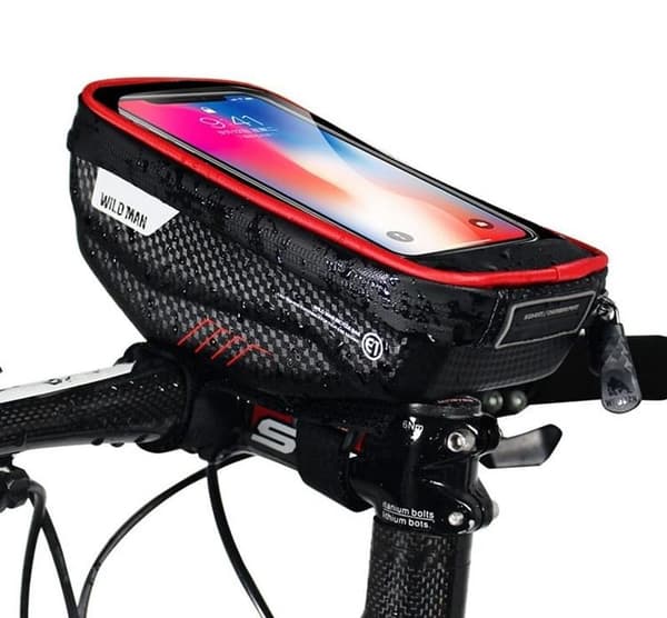 WildMan Cykelstyretaske Med Lås 1L (4" - 7") E1 - Sort Svart