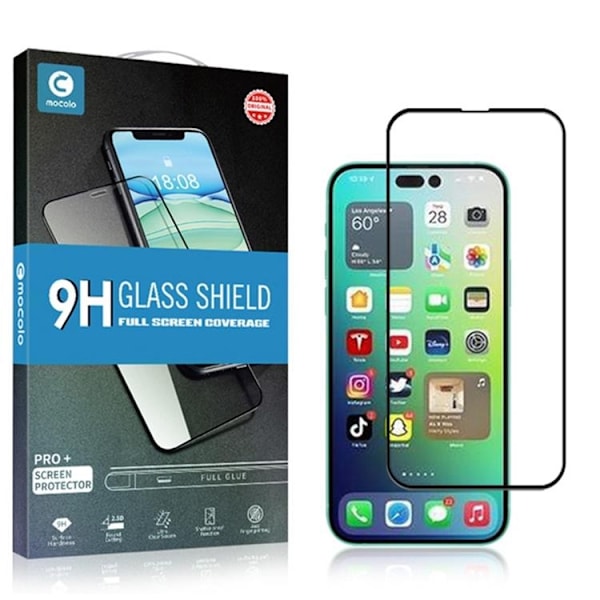 MOCOLO iPhone 14 Härdat Glas Skärmskydd Full Glue - Svart Svart