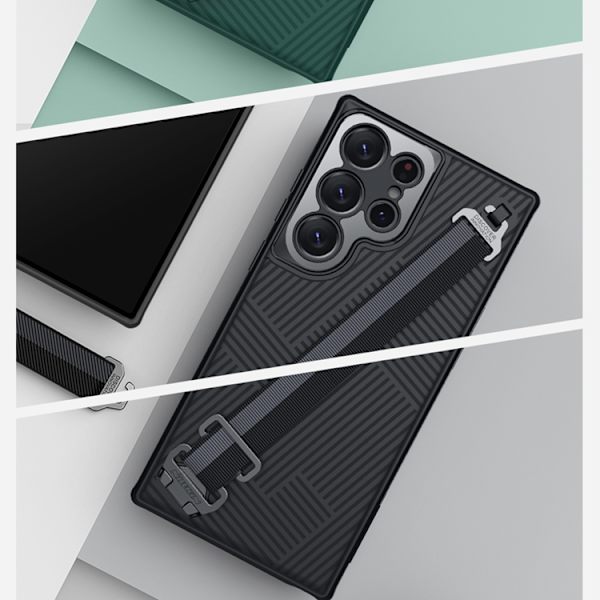Nillkin Galaxy S23 Ultra Skal Stripe Handrem - Grön