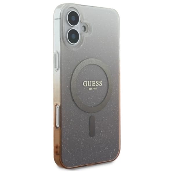 Guess iPhone 16 Plus MagSafe IML Glitter Gradient telefonetui Brun