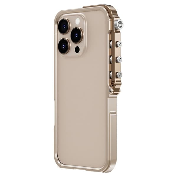 Mobilskal till iPhone 16 Pro Bumper Aluminum Metal Frame - Guld Guld