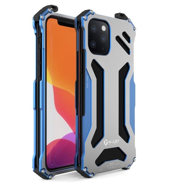 R-JUST Mobilskal till iPhone 12 Pro Max Shockproof Metall Blå 6.7"