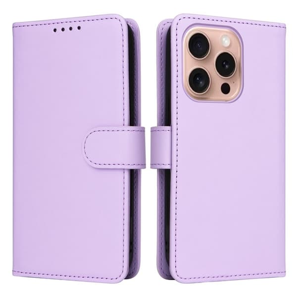 BETOPNICE iPhone 16 Pro Plånboksfodral - Avtagbart Konstläder - Lila