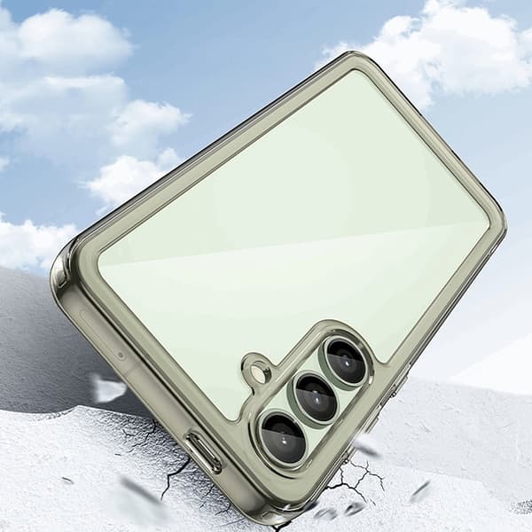 Mobilskal till Galaxy S24 FE Outer Space med Ram - Clear Svart Transparent