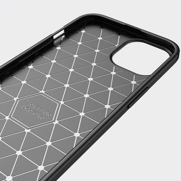 iPhone 14 Skal Carbon Fiber Texture - Svart Black