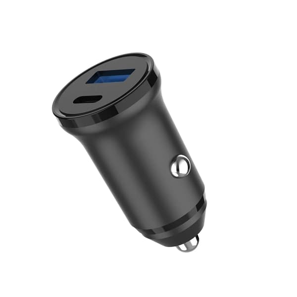 Gear Biloplader PD 30W QC 18W 1xUSB-C 1xUSB-A 12/24V Svart