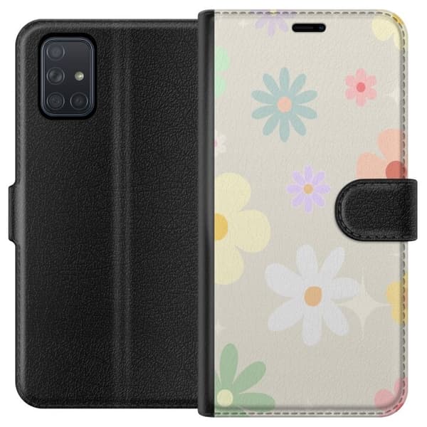 Pung Taske til Samsung Galaxy A71 med Fejende Blomster