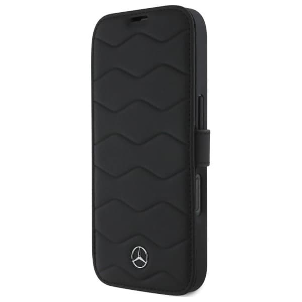 Mercedes iPhone 16 Pro Max Plånboksfodral MB Waves Läder Black
