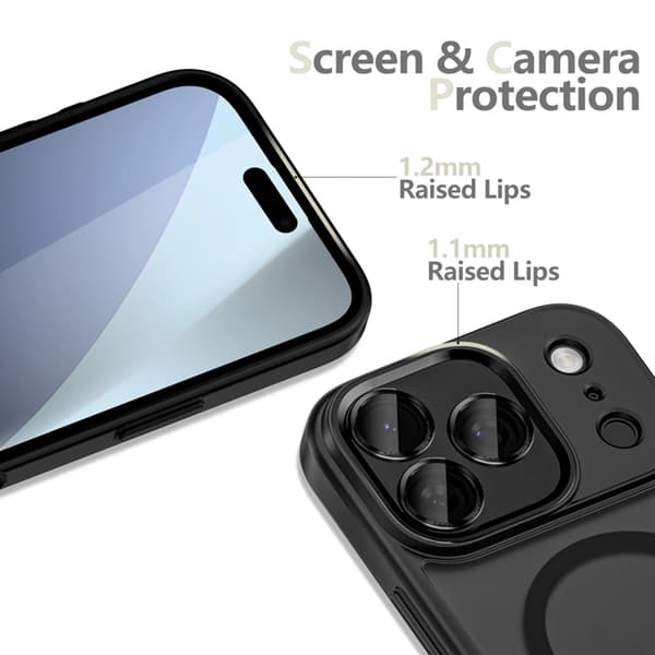 Tech-Protect telefontaske til iPhone 17 Pro Max Magsafe med kameraomslag - sort Svart