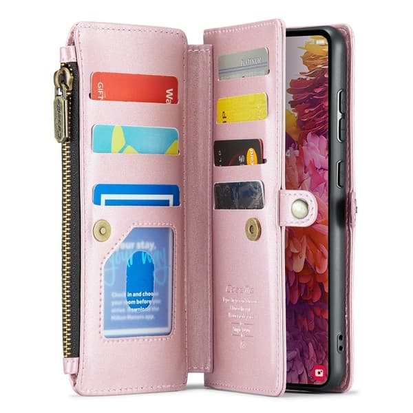 CASEME Plånboksfodral Konstläder för Samsung Galaxy S20 FE - Rosa