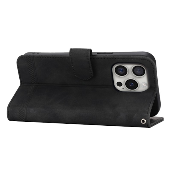 DIERFENG DF-03 iPhone 16 Pro Plånboksfodral Konstläder - Svart