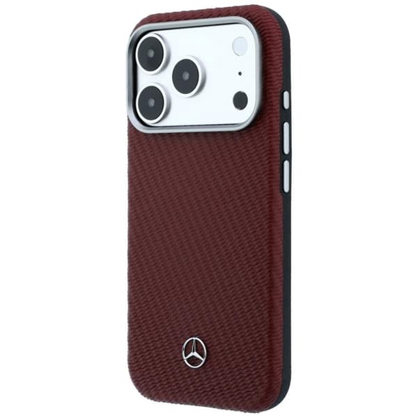 Mercedes Mobilskal för iPhone 17 Pro MagSafe Läder Wood Effect - Röd