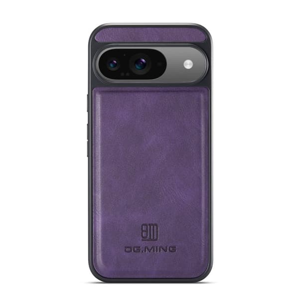 DG.MING Mobilskal till Google Pixel 9 Pro Anti-Drop Läder Coated - Lila