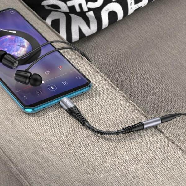 HOCO AUX 3.5mm till USB-C Adapter LS33 - Grå Grå
