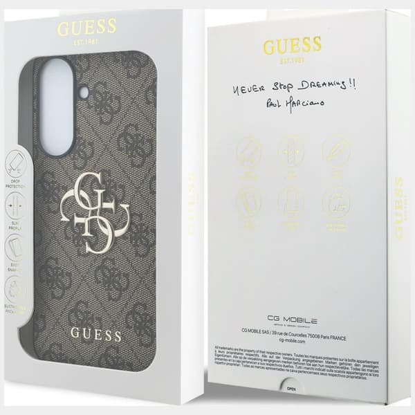 Guess Mobilskal För Galaxy A37 5G Läder 4G Metal Logo - Rosa