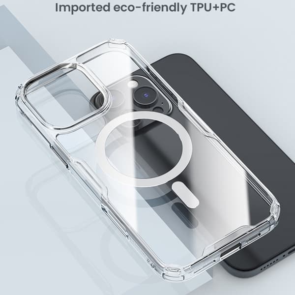 NILLKIN Pro Series Mobilskal till iPhone 16 Pro MagSafe TPU+PC Klar Blå