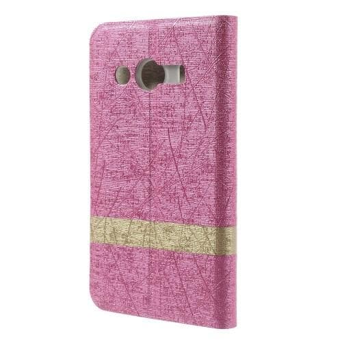 Lines Textured cover til Samsung Galaxy Ace 4 - Magenta Röd