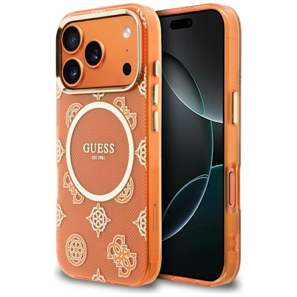 Guess Mobilskal För iPhone 17 Pro Max MagSafe IML Peony Dot - Orange Orange