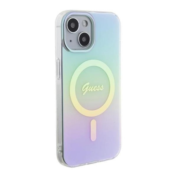 Guess iPhone 15 Plus Mobilskal Magsafe IML Iridescent - Turquoise