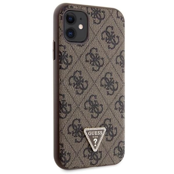 Guess iPhone 11/XR Mobilskal Crossbody Metall Logo - Brun