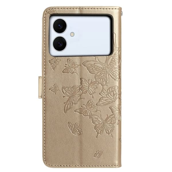 Samsung Galaxy S26 Edge Plånboksfodral Konstläder Flip Skydd - Guld