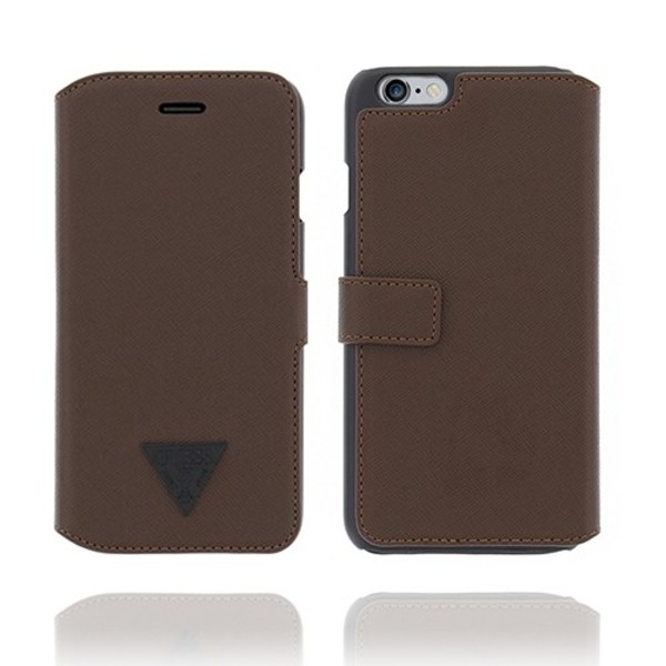 Guess Men Book Case Brad till iPhone 6 / 6S  - Brun Brun