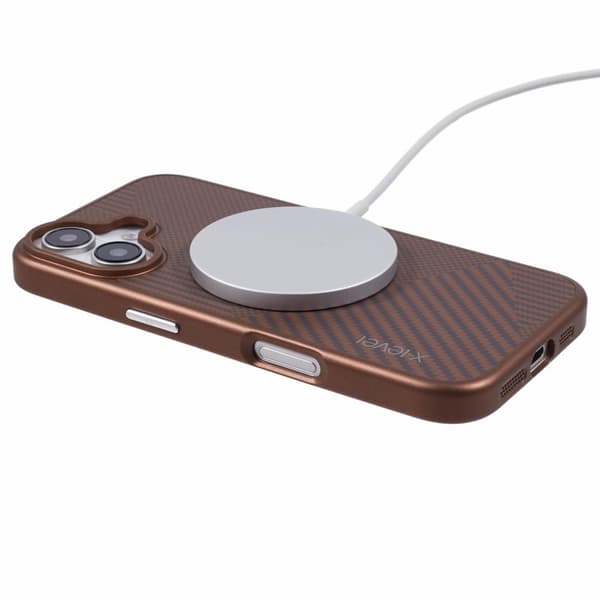 X-LEVEL Mobilskal till iPhone 16 Magnetiskt Rhombus Splicing Guld