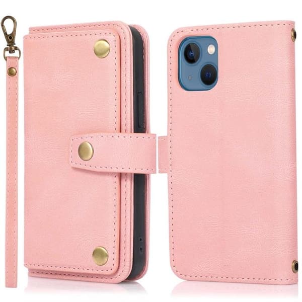 iPhone 14 Plus Plånboksfodral Flip - Rosa Rosa