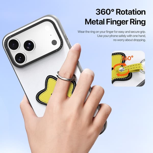 DUX DUCIS Mobilskal till iPhone 17 Pro Max Fingerring/Rem Luvy Series Vit