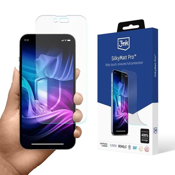 3MK iPhone 14 Karkaistu lasi Näytönsuoja Silky Matt Pro Transparent