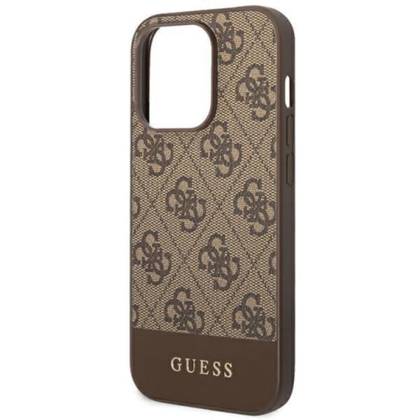 GUESS iPhone 14 Pro -kotelo 4G Stripe Collection - Ruskea