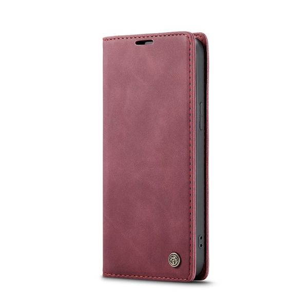 CASEME 013 iPhone 16e Case Plånboksfodral Konstläder Röd