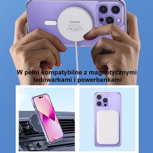 USAMS Mobilskal till iPhone 14 Plus/15 Plus MagSafe Ice Magnet - Transparent