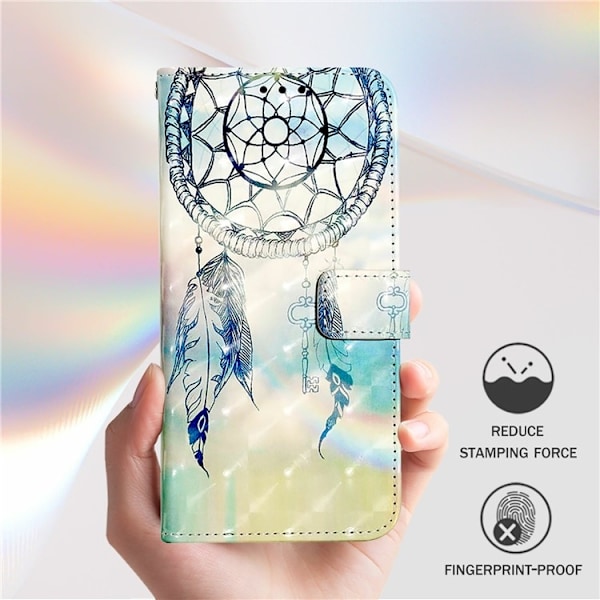 iPhone 16 Pro Plånboksfodral Printing Pattern Med Rem Flerfärgad