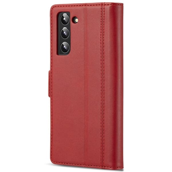 LC.IMEEKE Samsung Galaxy S22 Plånboksfodral i Konstläder - Röd