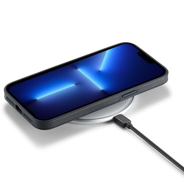 DG.MING Mobilskal till iPhone 13 Pro Max PU Läder PC TPU Svart
