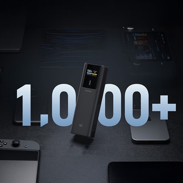 Cuktech Powerbank 10000mAh 150W USB-C USB-A - Sort Svart