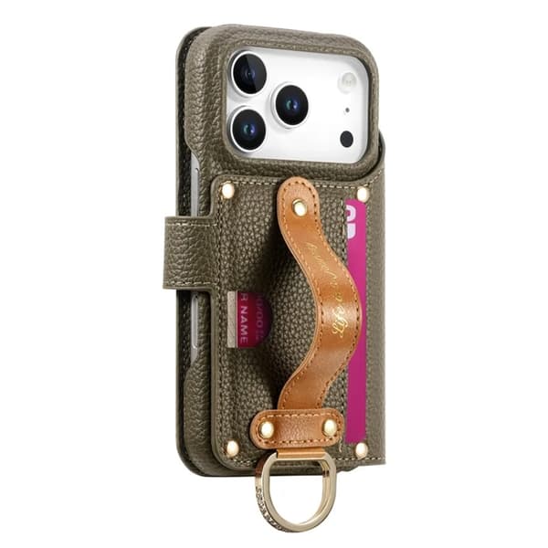 iPhone 17 Pro Konstläder Plånboksfodral RFID-Skydd Zipper - Grön Grön