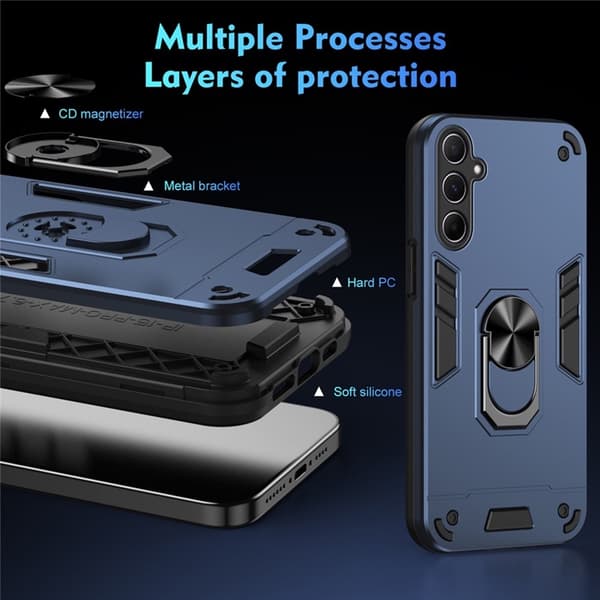 Mobilskal till Galaxy A26 Kickstand PC+TPU Drop Defend - Blå Blå