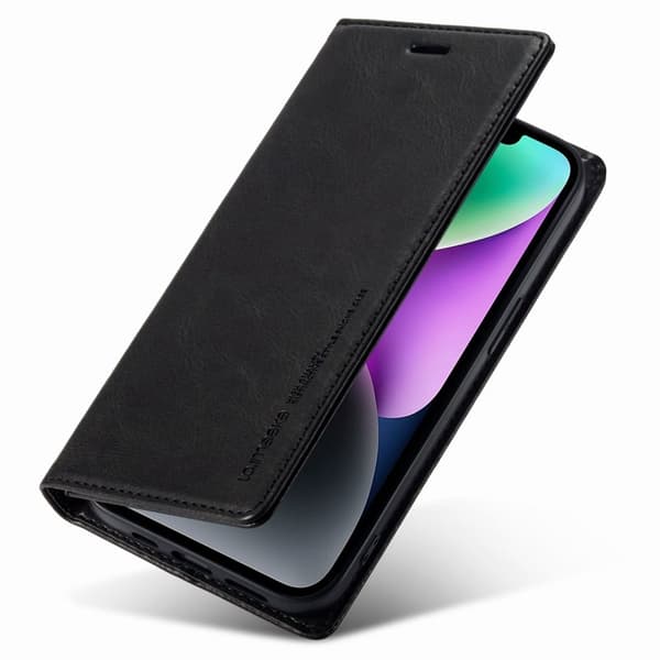 LC.IMEEKE iPhone 14 Plus Plånboksfodral i Konstläder - Svart