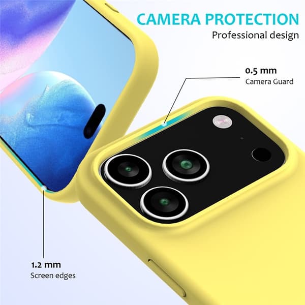 Mobilskal till iPhone 17 Pro Liquid Silikon - Gul Gul